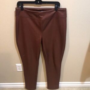 BBJ Los Angeles Brown Super Stretch Faux Leather Leggings-Size XL